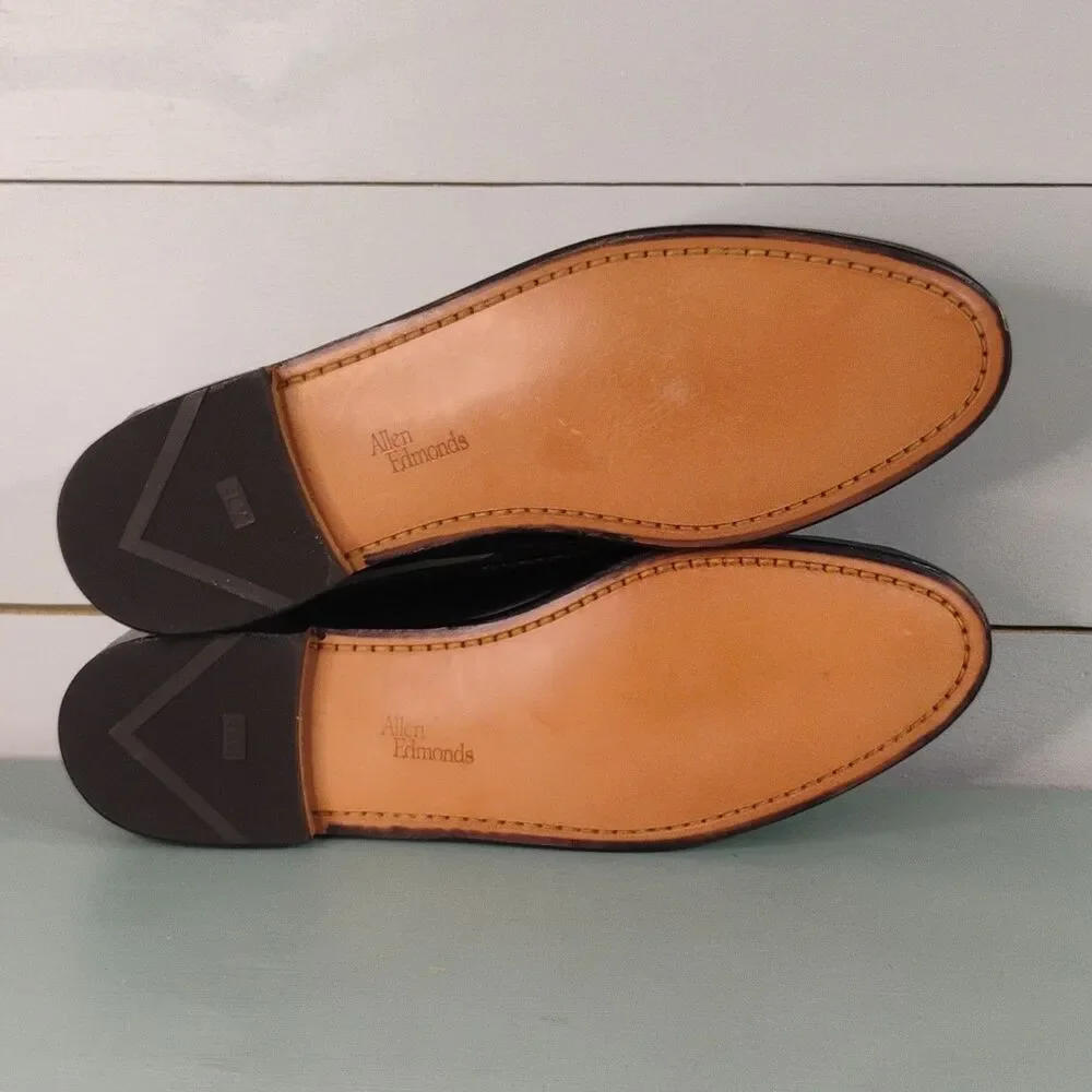 Allen Edmonds Men's Black Leather Penny Slip-On Dress Loafer Almond Toe 11.5B